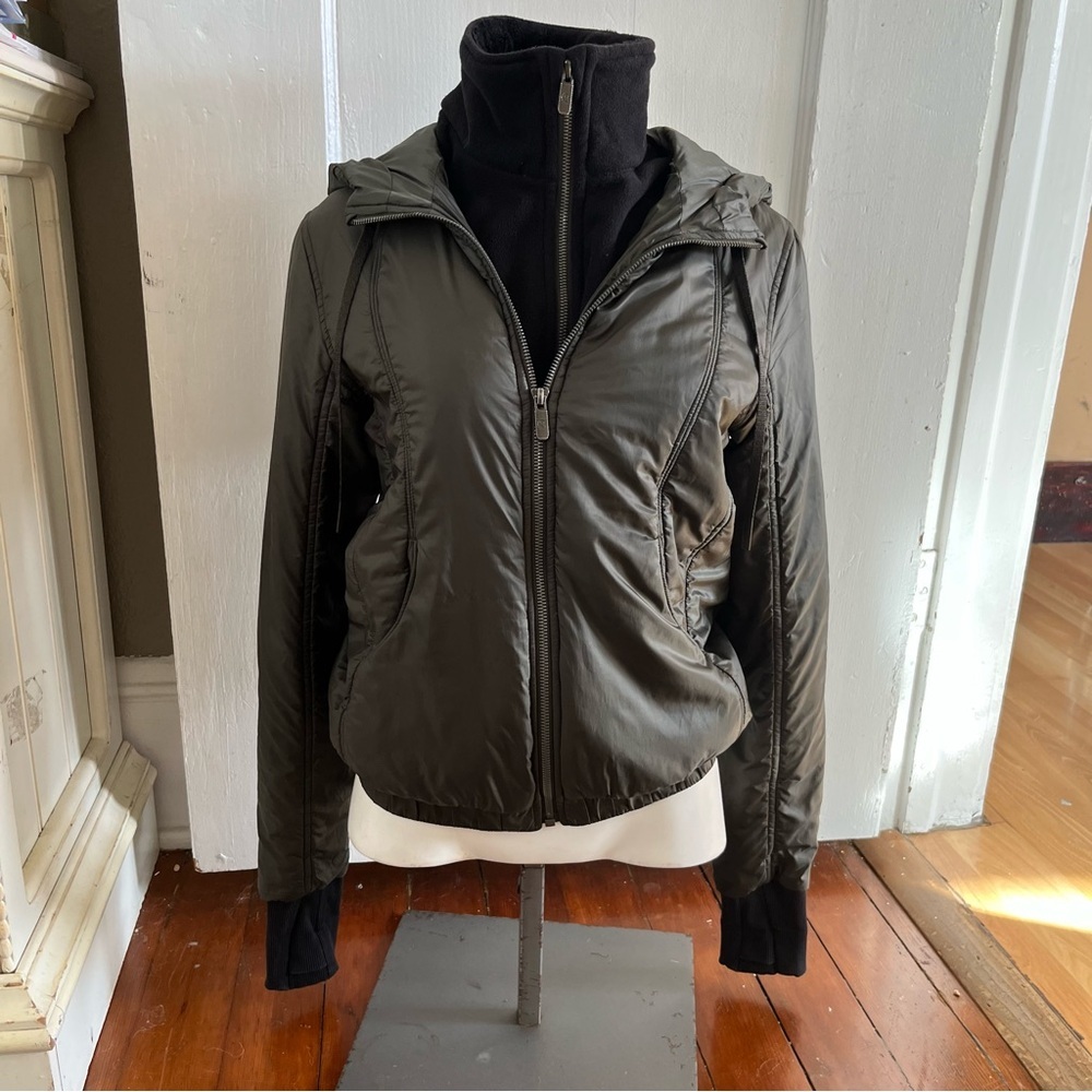Lululemon Scuba Hoodie *Glyde Dark Olive Green Insulated Jacket Size 4 - Picture 5 of 17